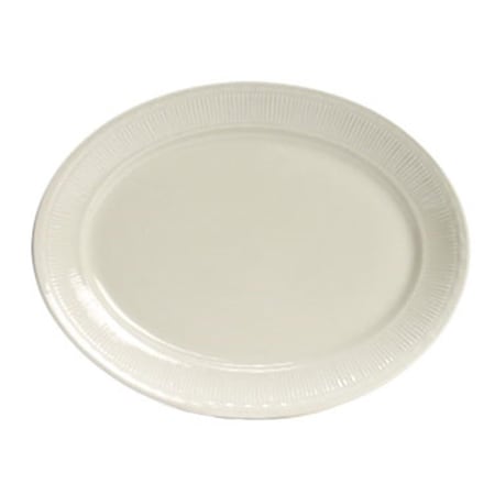 Hampshire American 9.13 In. X 6.5 In. Oval Embossed Platter - White - 2 Dozen